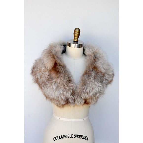 Vintage Arctic Fox Fur Stole Collar Shawl Shrug Cape - 50s 60s - Picture 7 of 10